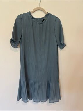 Light Blue Pleated Mini Dress